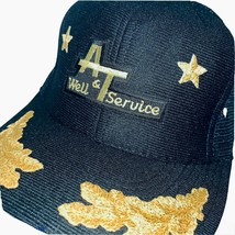 Vtg A &amp; T Well Service Mesh Snapback Gold Scrambled Eggs Hat Cap Made in... - £17.76 GBP