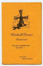 Windmill Terrace Restaurant Menu Buffalo New York 1980&#39;s - £20.51 GBP