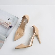 Women Shoes PVC Transparent High Heels apricot-10cm 36 - £25.13 GBP