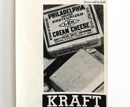 Kraft Philadelphia Cream Cheese 1933 Advertisement Fampus Foil Wrapper D... - $19.99