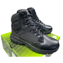 Interceptor Women&#39;s Sz 9.5 Combat Boots Tactical Litefast Zippered Black Leather - £30.55 GBP