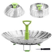 Stainless Steel Folding Steamer Basket for Vegetables , Fishe &amp; Seafood ... - £27.31 GBP