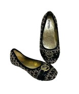 Michael Kors Tori Drew 2 Signature Tan Black Ballet Flats Girls Youth Si... - $361.75 MXN