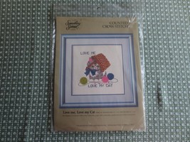  Candamar LOVE ME, LOVE MY CAT Counted CROSS STITCH Sealed KIT #50413-12... - $8.91