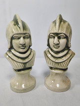 6.5&quot; Tall Ceramic Chess Man Piece Set of 2 White Green PAWN Office Home ... - £15.71 GBP