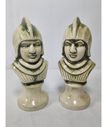 6.5&quot; Tall Ceramic Chess Man Piece Set of 2 White Green PAWN Office Home ... - £15.69 GBP