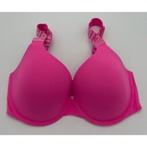 Victoria&#39;s Secret T-Shirt Lightly Lined Demi Bra Logo Straps Hot Pink Size 32DD - £13.79 GBP