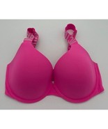 Victoria&#39;s Secret T-Shirt Lightly Lined Demi Bra Logo Straps Hot Pink Si... - £13.80 GBP