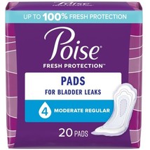 Poise Incontinence Pads &amp; Postpartum Incontinence Pads, 4 Drop Moderate - £14.21 GBP