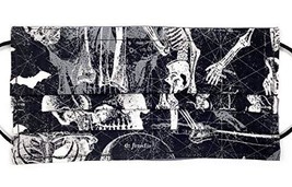 Pleated Anatomy Skeleton Skull bat Face Mask 100% Cotton, Around Head Ad... - $13.67