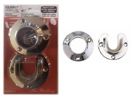 Closet Rod Socket 7/8&#39;&#39; L  X  1-3/8&#39;&#39; D Steel Chrome - Knape &amp; Vogt CD-0... - $18.09 MXN