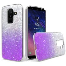 For Samsung A6 Two Tone Glitter Case PURPLE - £4.61 GBP