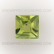 Natural Peridot Square Step Cut 4X4mm Parrot Green Color VS Clarity Loose Gemsto - £2.65 GBP