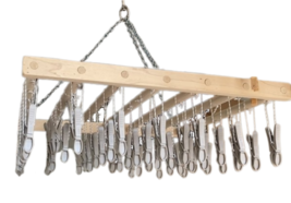 49 AMISH CLOTHESPIN DRYING RACK - Handmade Super Grip Clothes Pin Hanger - £75.74 GBP
