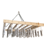 49 AMISH CLOTHESPIN DRYING RACK - Handmade Super Grip Clothes Pin Hanger - £74.60 GBP