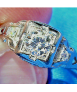 Earth mined Diamond European Cut Deco Engagement Ring Vintage 14k Gold S... - $29,802.63 MXN