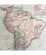 1879 Political Map South America Victorian Harpers Geography 1st Edition... - €69,72 EUR