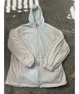 London Fog Womens Full Zip Sweater Hooded Fleece Lining Size Medium Pink... - $19.15 CAD