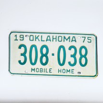 1975 United States Oklahoma Base Mobile Home License Plate 308-038 - £14.76 GBP