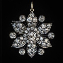 Antique Victorian Rose cut Diamond And Silver Pendent And  Art deco brooch - £239.00 GBP