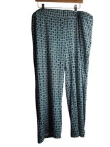 Emaline woman Black Blue abstract Sz 1X cropped pant elastic Waist - $334.80 MXN