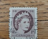 Canada Stamp Queen Elizabeth II 1c Used Violet Brown - $1.89