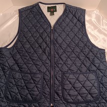 Vintage Women&#39;s Navy-Blue J Crew Waffle Quilted Full Zip Vest/ Outerwear Unsized - £19.73 GBP