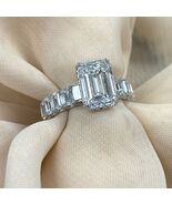 Fiançailles Bague Igi 3.05 CT E-VVS2 Émeraude Coupe Labo Grown Diamant 1... - $3,978.82