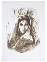 &quot;Portrait Of A Woman&quot; By Sandu Liberman Signed Sepia Lithograph Ap Co A 30 X 22 - £226.53 GBP