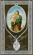 St. Joseph Medal Necklace with Laminated Prayer Card and free Jesus prayer card - £14.98 GBP