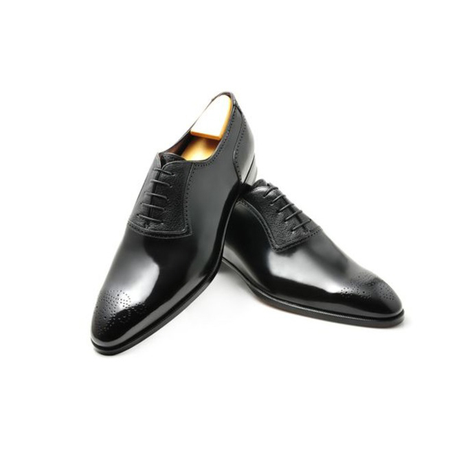 NEW Handmade Black Brogue Formal Shoe,Men's Leather Lace Up Oxford Formal Dress
