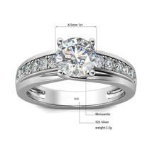 Trend 925 Sterling Silver Woman Ring 1CT Moissanite Rings Anniversary Party Luxu - £57.61 GBP