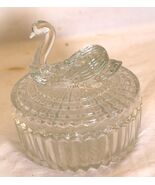 Jeanette Swan Vanity Powder Dish Jar Lipstick Holder Clear Glass - $27.73 CAD