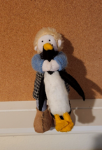 Ooak Vintage Lara Zano Handmade Collectible Cloth Boy With Penguin 7&quot; - £15.83 GBP