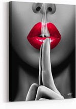 NEW Lips 'Smoldering Kiss' Canvas Art w/Frame Red Lip Motivational Wall Prints - $88.48