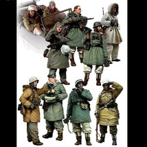 1/35 10pcs Figures Resin Model Kit Winter German Soldiers Infantry WW2 Unpainted - £16.50 GBP
