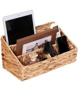 HONGTAI-1 Wicker Magazine Basket Rattan Desk Organizer 4 Compartments - €17,08 EUR