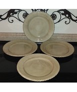 Z Gallerie Lucca Dinner Plate Hand Painted Rope Rim 11.25&quot; Set Of 4 - $59.99