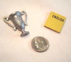  Vintage Miniature Silver Trophy and English Book Doll House - $9.99