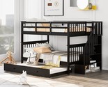 Bunk Beds Twin Over Full Size, Trundle Storage And Guard Rail For Kids, ... - $1,137.99