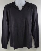V) Men Guess Los Angeles V-Neck Long Sleeve Black Shirt Large - £11.67 GBP