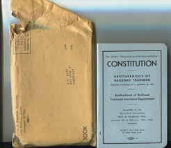 Vtg 1960 Constitution of Brotherhood of Railroad Trainmen + Oriignal Mailer - $11.99