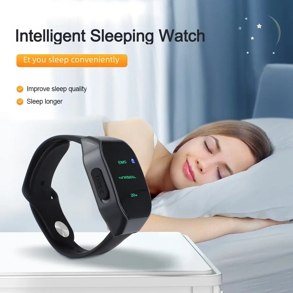 EMS Sleep Aid Watch Microcurrent Pulse Fast Sleeping Help Smart Wristband Anti-a - £21.07 GBP