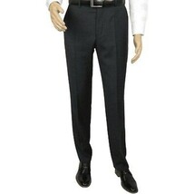 Mens MANTONI Flat Front Pants 100% Wool Super 140's Classic Fit 46306-3 Charcoal image 9