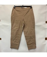 JM Collection Womens Plus 14W Tan Ankle Detail Slim Leg Cropped Pants NW... - €25,60 EUR