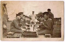 RPPC WWI Military Niagara Falls Postcard Soldiers Lunch Field Post Office No 1 - £27.49 GBP