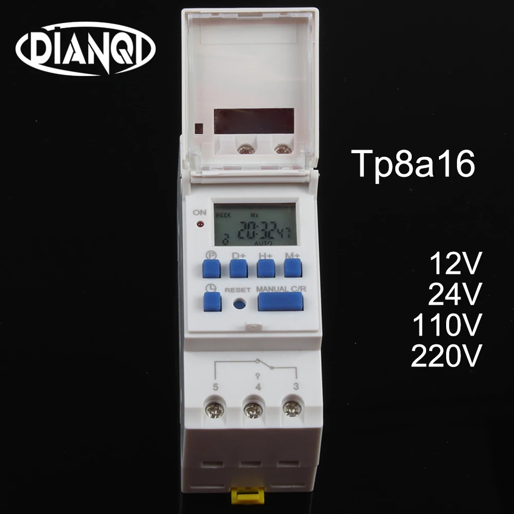 Tp8a16 Timer switch din rail Mount digital weekly progmable electronic m... - £170.14 GBP