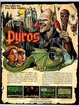 Pyros Arcade Game Flyer Original Video Art Vintage Retro 1987 Demon Skul... - $63.18