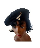 Large Black Unisex French Fleece Beret Hat Plain Solid Red Color - $38.40 CAD