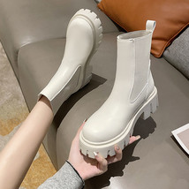  boots women 2021 new fashion beige chunky chelsea boots female punk gothic shoes ankle thumb200